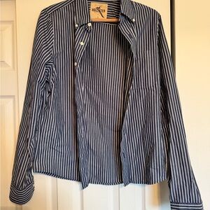 Hollister Blue and White Button Down
